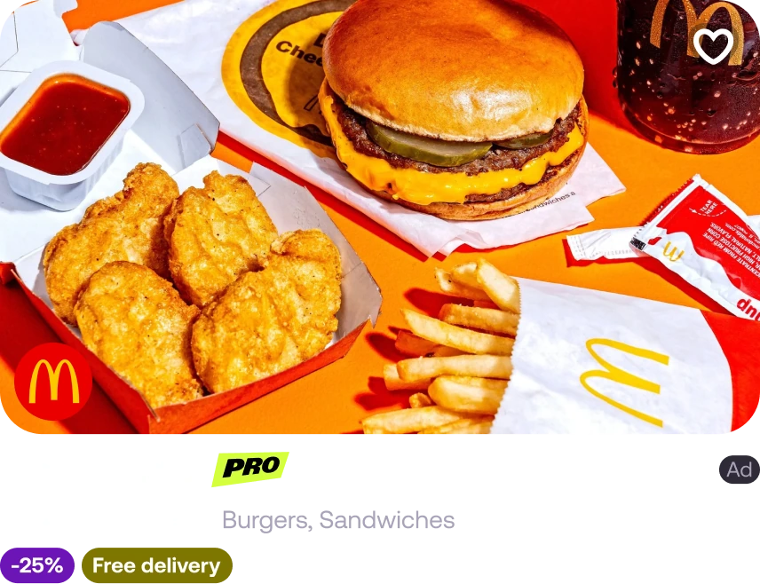 A regular restaurant card